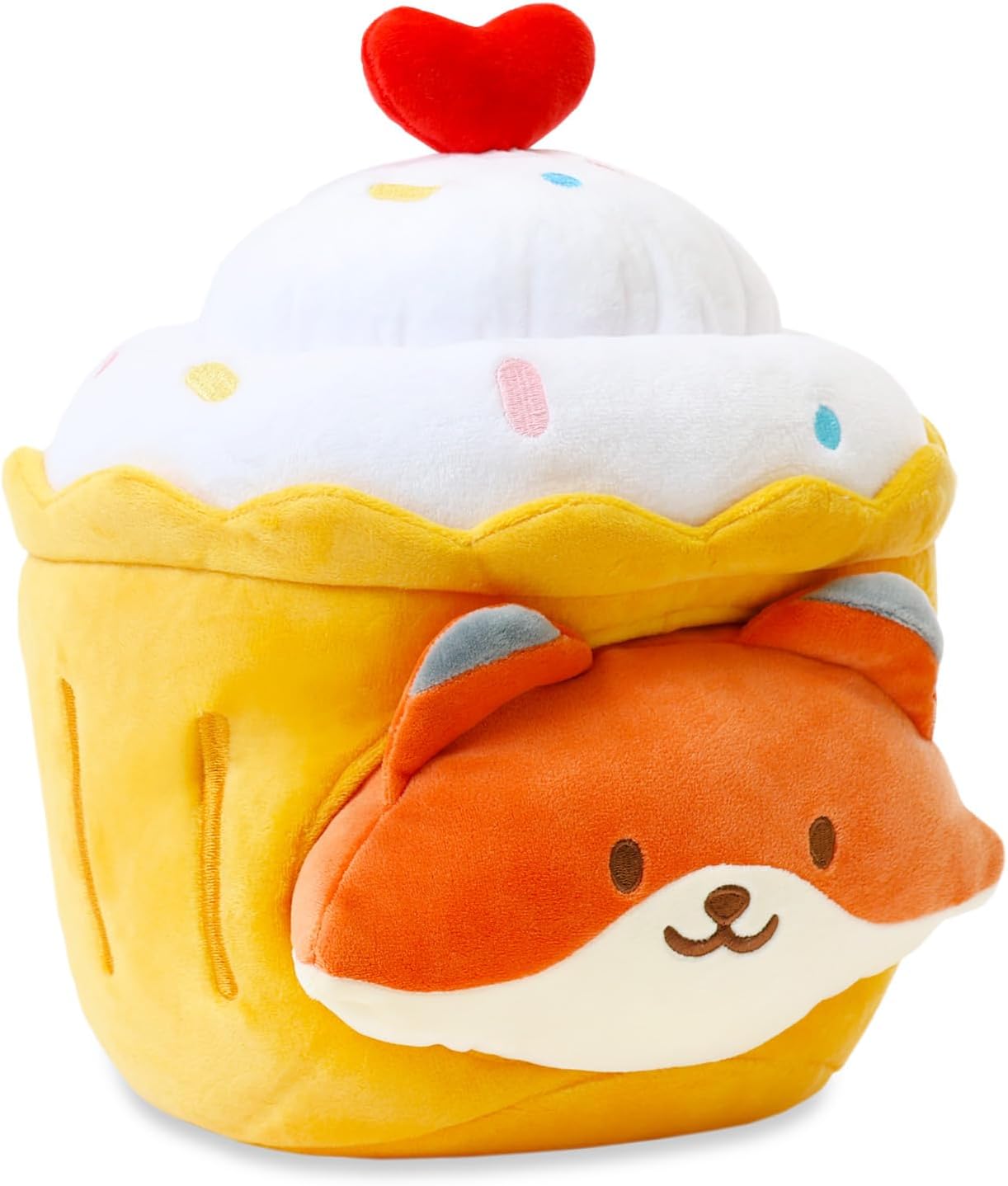 Anirollz Stuffed Animal Plush Toy – 12" Medium Bakery Theme Outfitz Plush Doll | Soft, Squishy, Warm, Cute, Comfort, Safe | Birthday Gift Pillow with Fox in Cupcake Foxiroll