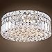 4 Light Chrome LED Flush Mount with Clear Asfour Crystals