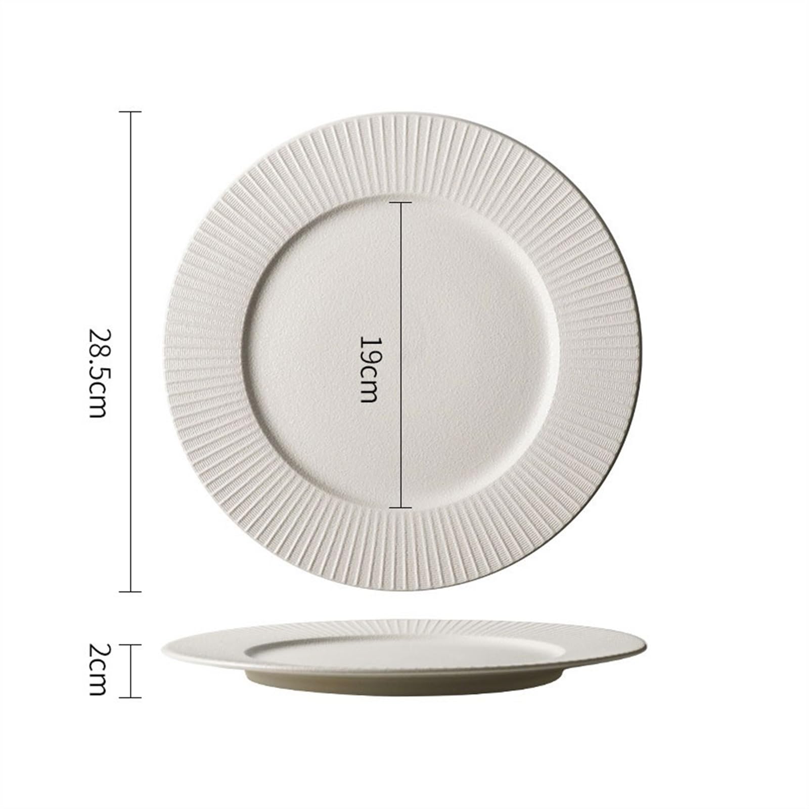 Assiettes de service Assiette à Spaghetti en céramique de couleur unie, sensation Premium, assiette à Steak, motif Vertical Simple, vaisselle artistique for hôtel Restaurant Assiette réutilisable(A)