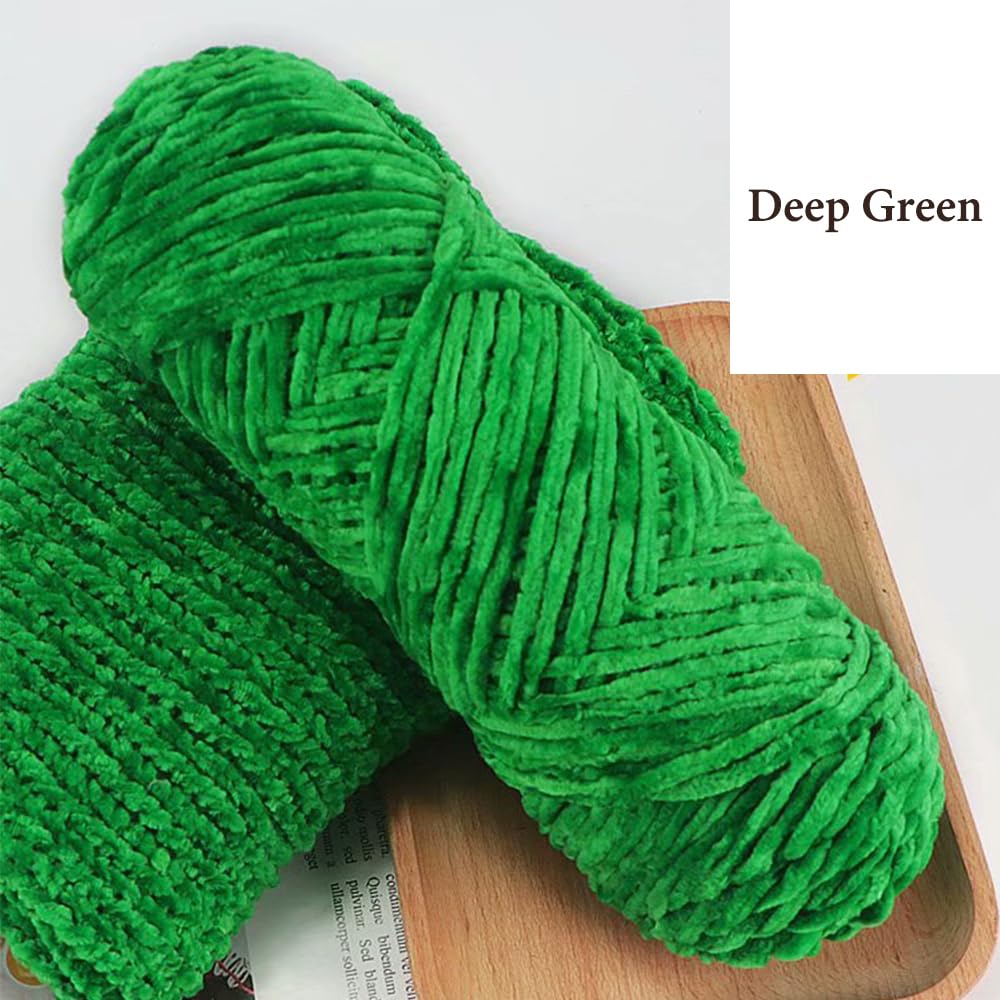 5pcs Yarn Velvet Knitting Yarn Super Soft Crochet Ball Craft Multi Colors(Blue, Pink, Green,Yellow,Rose Red) - Image 4