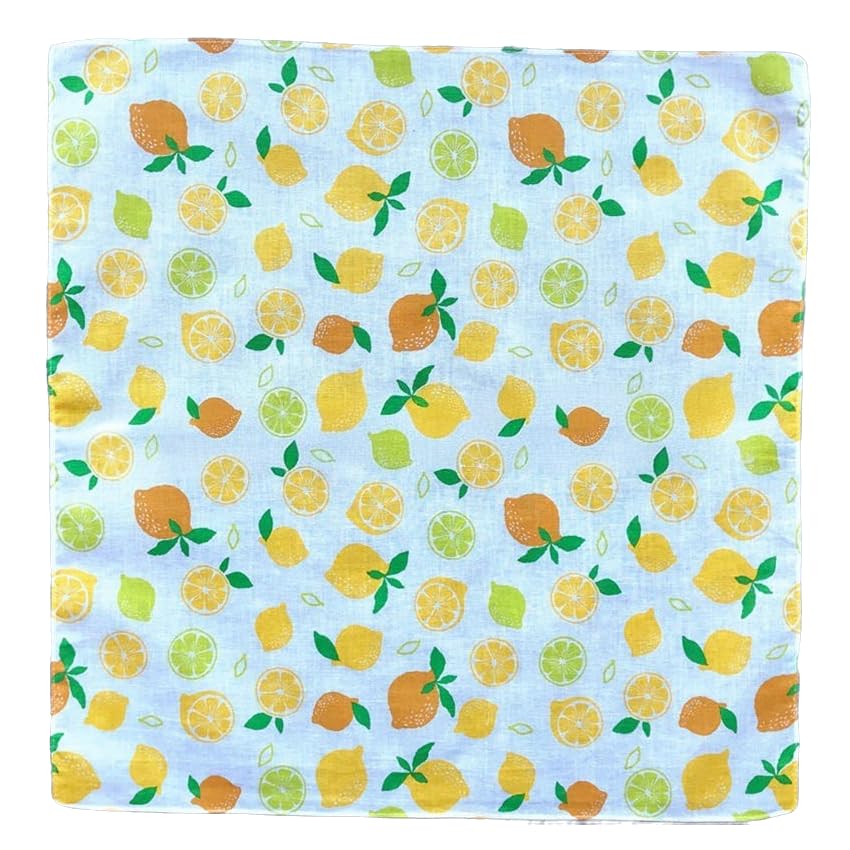THAYLA 45 x 45 cm, 10 Stück, süße Zitronenkatze, wiederverwendbar, Furoshiki-Geschenktuch, klein, japanisch, für Geschenkverpackung, quadratischer Schal, Bento-Geschenktuch
