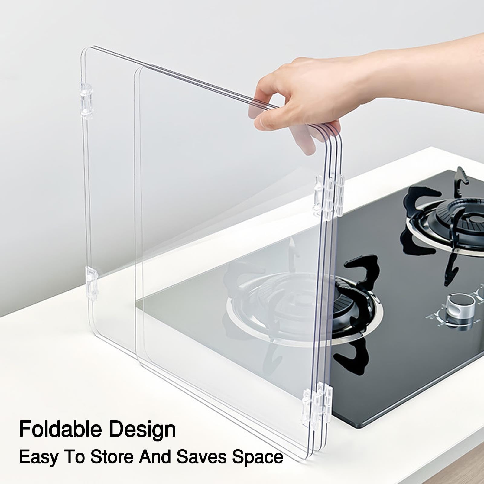 Protector contra salpicaduras cocina plegable, transparente, aislamiento