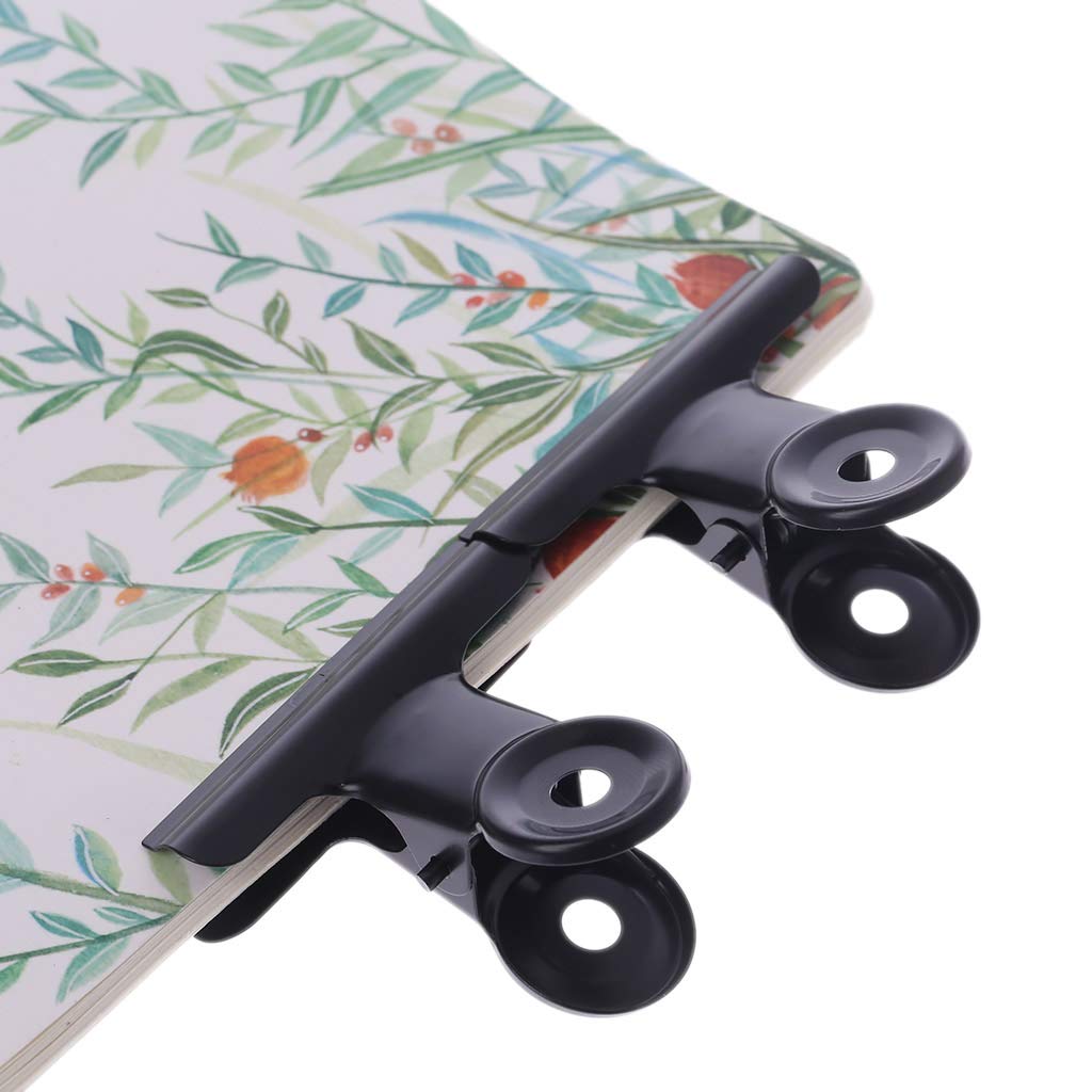 BIlinl 5 Pcs Bulldog Letter Clips Stainless Steel Black Metal Paper File Binder Clip Stationary Office Supplies