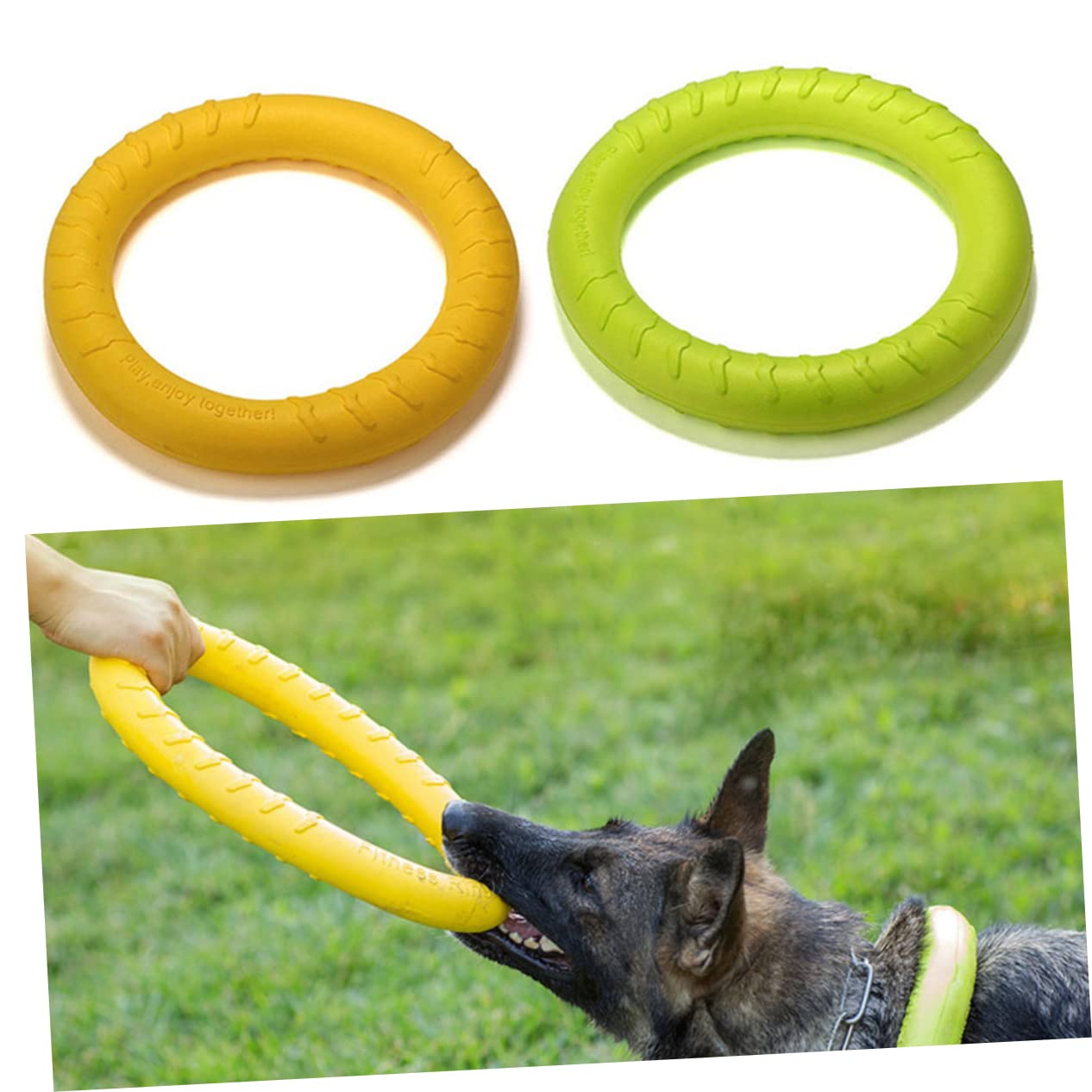 Kisangel 2 Piezas Anillo de Juguete para Mascotas Eve eva Dog Toys Juguetes para Perros Cachorros Juguetes para morder Perros Anillo de de Juguete Pastor alemán mordida de