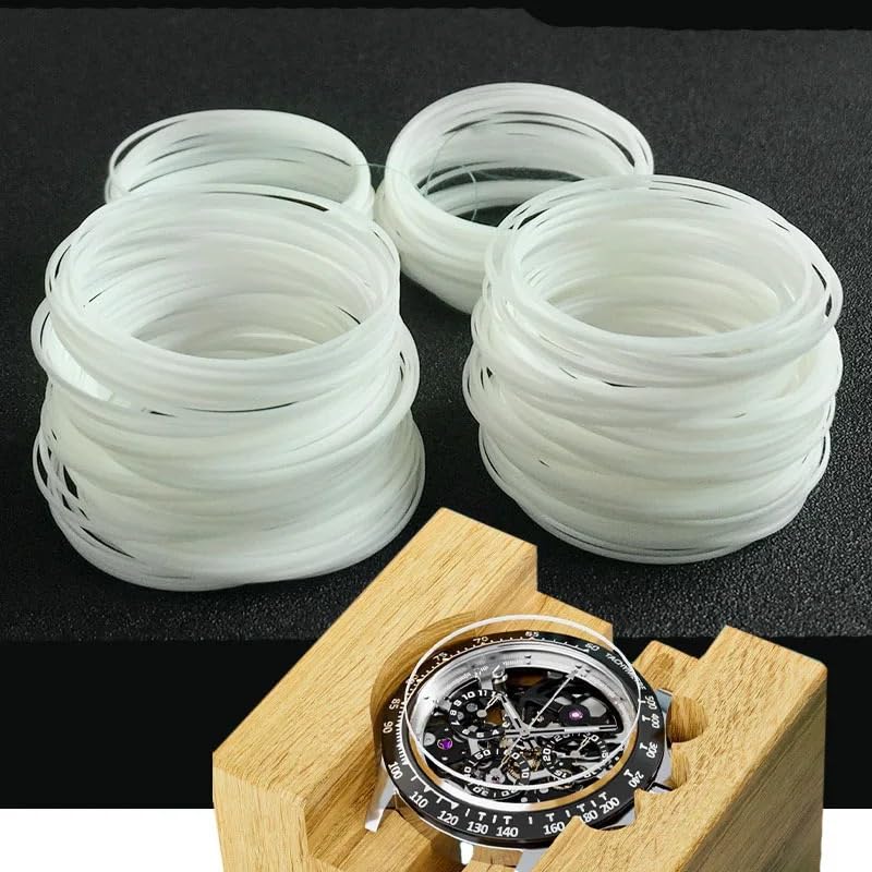 0.8mm Height 0.35 Thick O Ring Watch Crystal Gasket 16mm to 40mm Inner Diameter Waterproof Seal Ring for Front Watch Glass(Diameter 31mm)