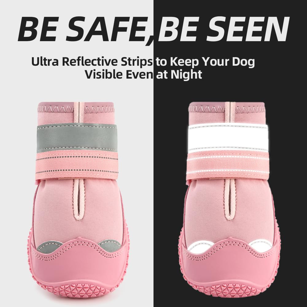 Chaussures pour Chiens de Grande Taille, Bottes et Protections de Pattes pour sols en Bois Dur, Bottes d'extérieur pour Chien pour Trottoir Chaud, Hiver, Neige, randonnée – Chaussures imperméables