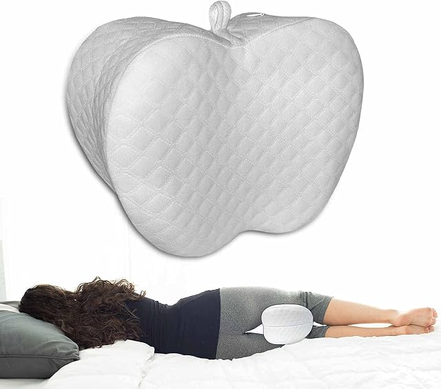 Knee Pillow Orthopaedic Leg Positioner Pillows for Sleeping On Side , Knee Support Pillows With Memory Foam (Quickly Restore Shape) , Relieve Knees , Sciatica Leg and Pregnancy Pain (Apple-shaped )