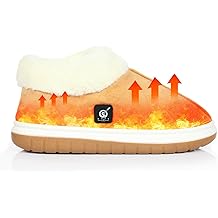 SAVIOR HEAT 男士和女士加热拖鞋 &ndash; 充电式暖脚鞋,带 3 个热量设置 (110&deg;F/120&deg;F/130&deg;F）,7。4V 2200mAh 电池,室内电动冬屋鞋