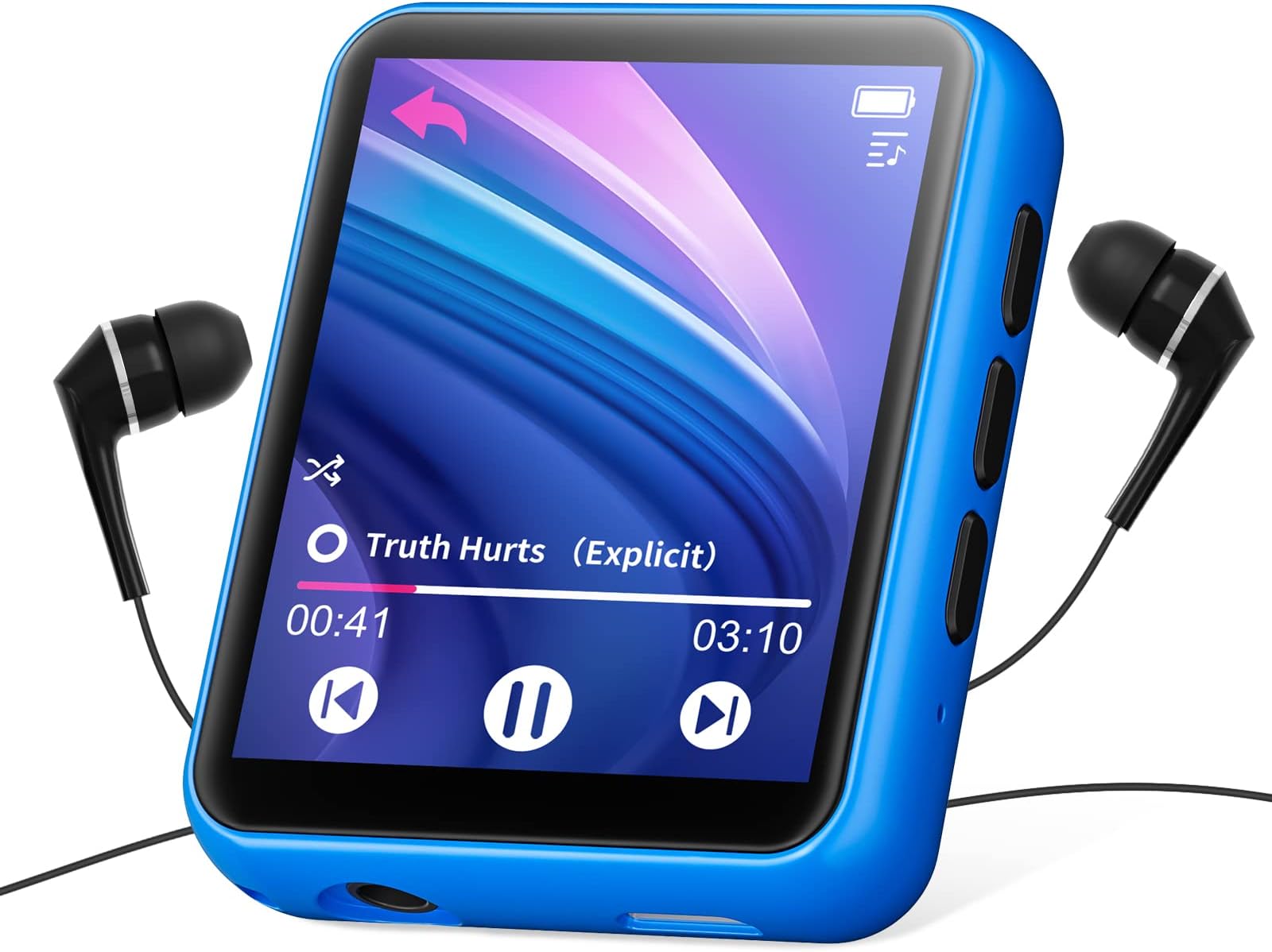 32GB MP3 Player with Bluetooth 5.0, Portable HiFi Lossless Sound MP3 Music Player and FM Radio, Voice Recorder, E-Book, Pedometer, 2.4 Inch Full Touch Screen Sports MP3 Player, Maximum Support 128GB