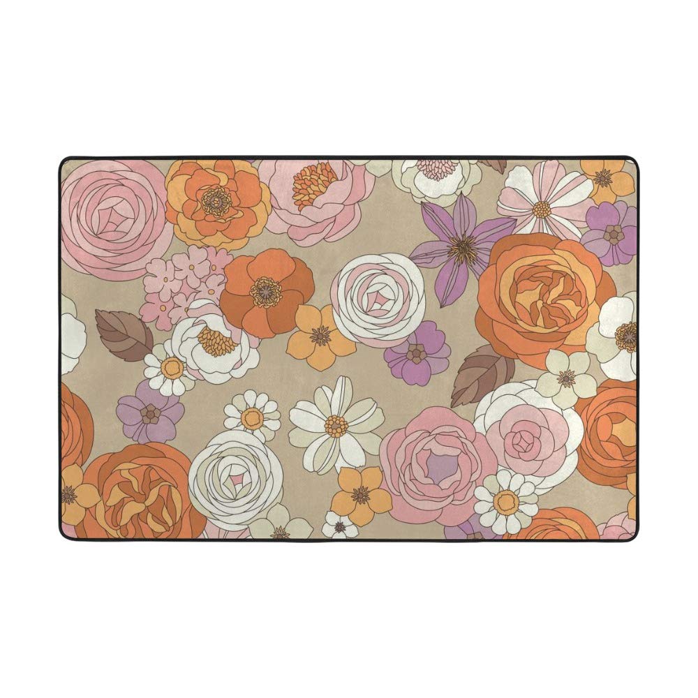 Tapis de cuisine à motif fleur Ruchen pour un salon chaleureux