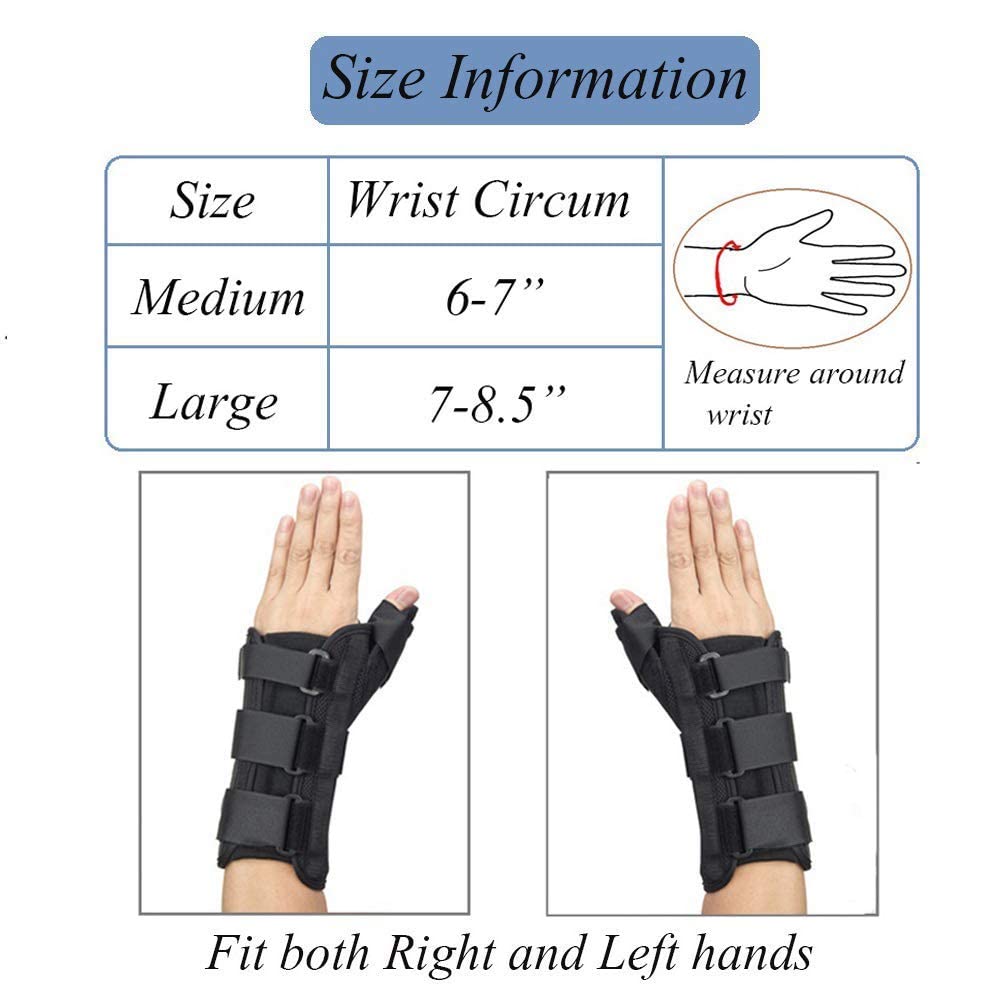Wrist Brace & Thumb Spica Splint, for De Quervain's Tenosynovitis, Tendonitis, Carpal Tunnel