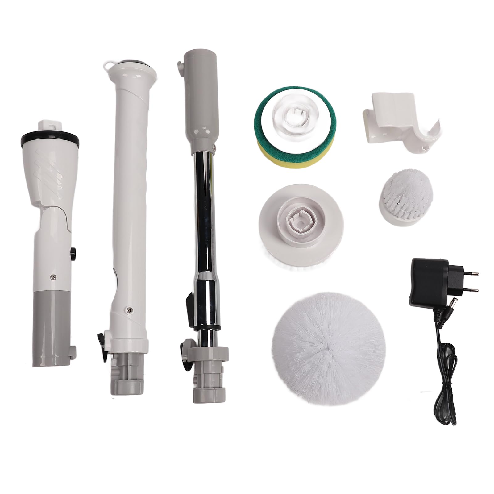 Ripasso per la Pulizia Elettrica, Scrubber Elettrico Estesibile Impermeabile 100-240 V 320 Giri/Min Lungo Manico per la Casa (Spina europea)