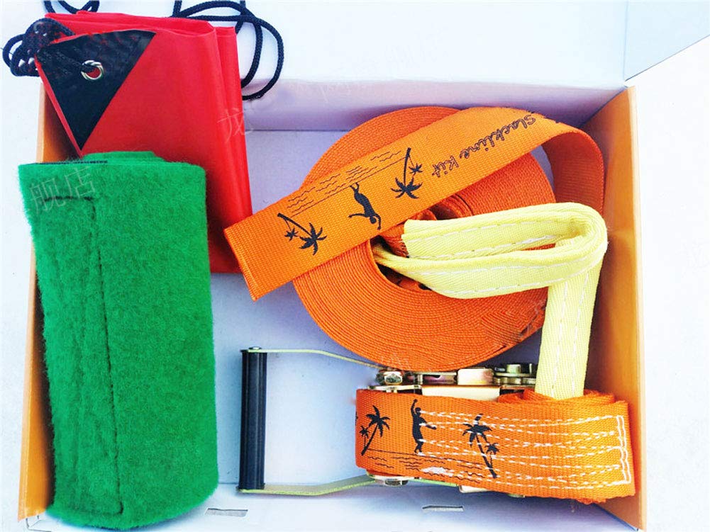 Slackline Slackline dla dorosłych i dzieci, do treningu równowagi, trwały poliester, długość od 15 m do 30 m, idealna do użytku na trawie, na plażę i w parku