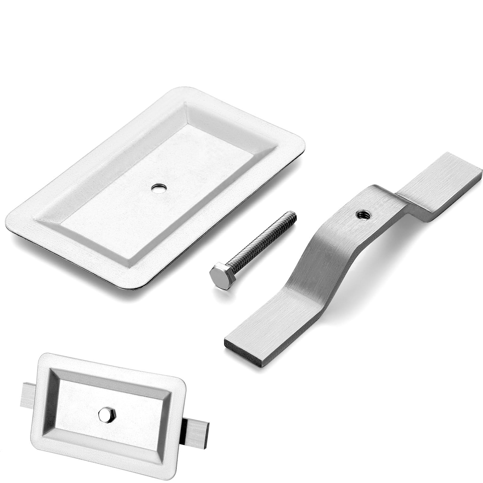 3" x 5" Rectangle Hand Hole Cover for Light Poles Galvanized Steel Cover Plate with Stainless Steel Mounting Strap and Bolt-image-31