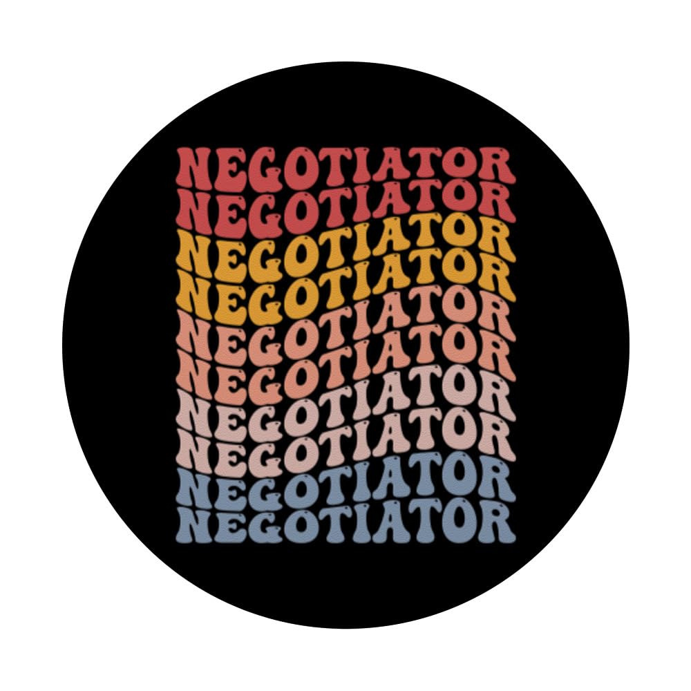 Negotiator Groovy Retro PopSockets Swappable PopGrip, Black - Image 3