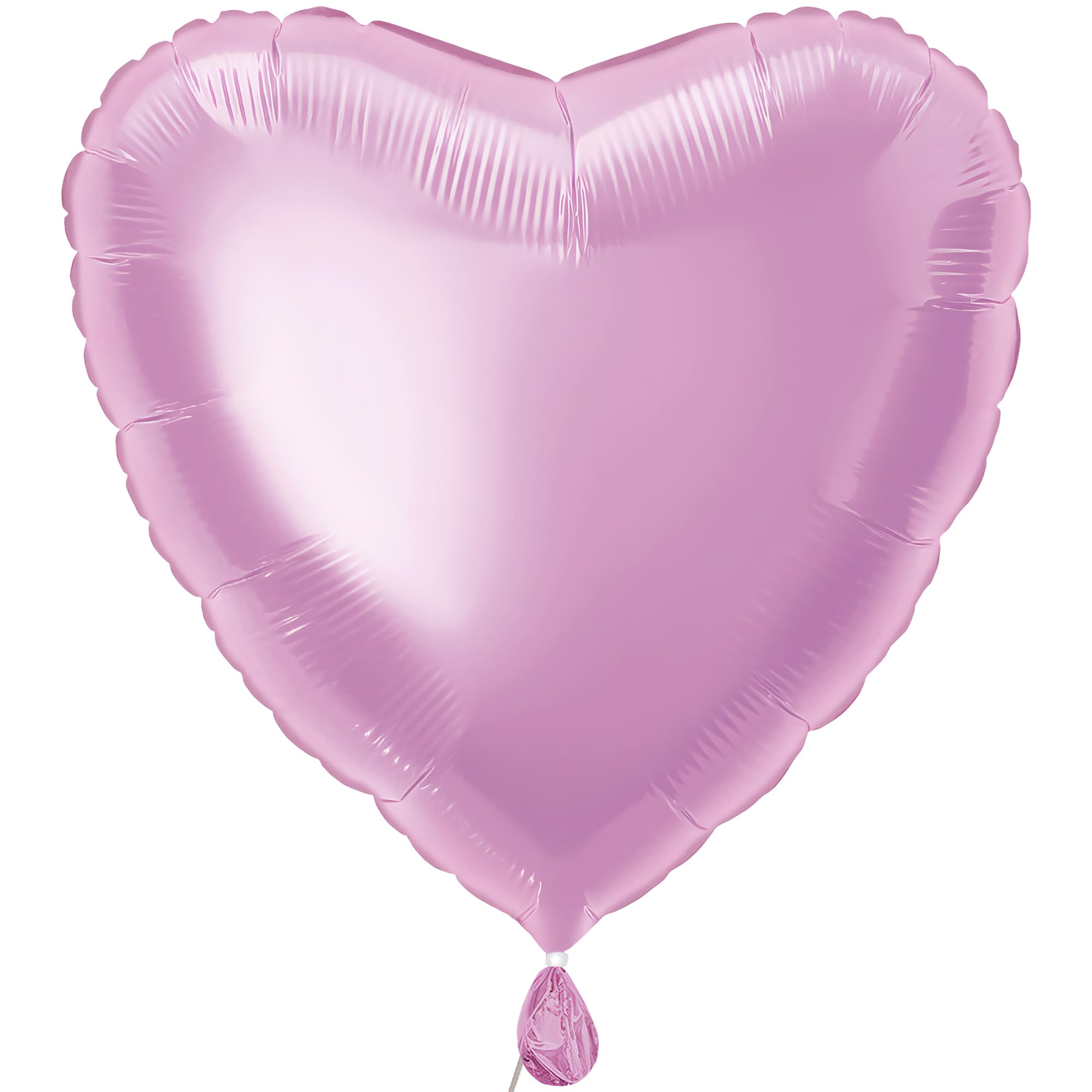 Solid Pastel Pink Heart Foil Balloon (45cm) 12 Count - Stunning and Romantic Love Celebration Decoration