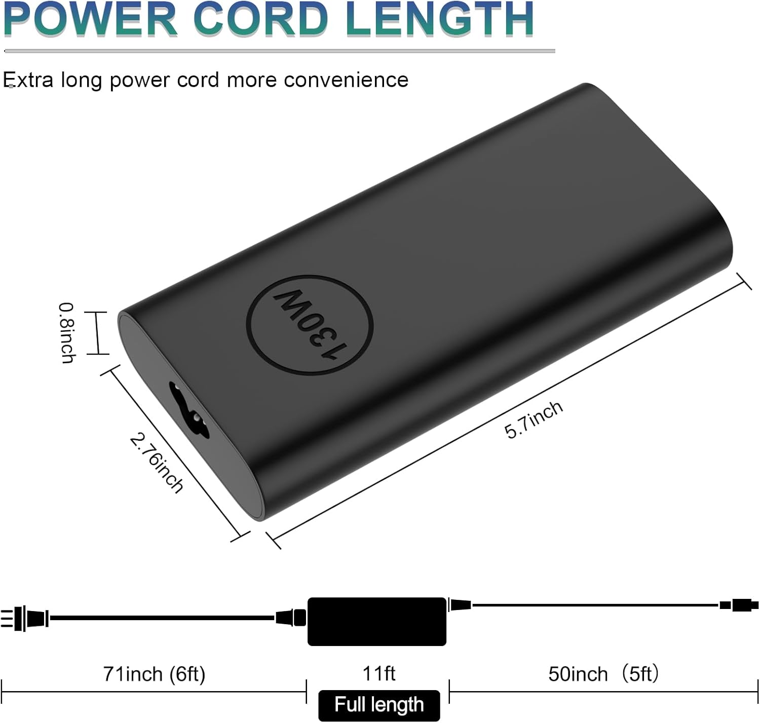 Replacement for Dell 130W Laptop Charger USB C - XPS 17 15 7590 9700 9500 9510 Precision 5560 3560 5540 5570 5550 3561 3550 5510 5520 Latitude 7410 7310 7210 Type C Computer AC Adapter Power Cord - Image 5