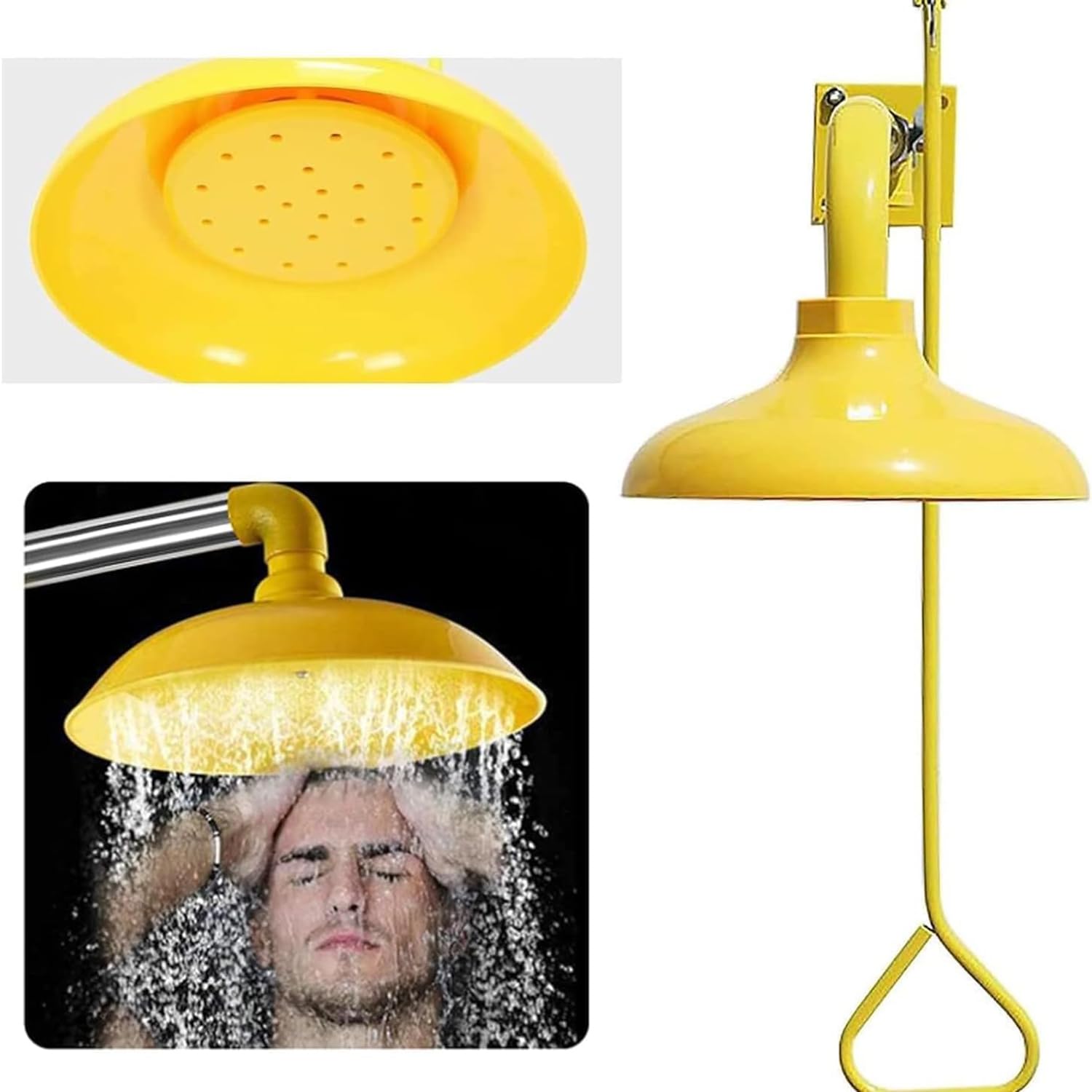 Estación De Ducha Montada En La Pared, Ducha De Emergencia De Acero Inoxidable, Caudal De Ducha 75,7 L/min, para Plantas Químicas, Fábricas, Escuelas Y Laboratorios