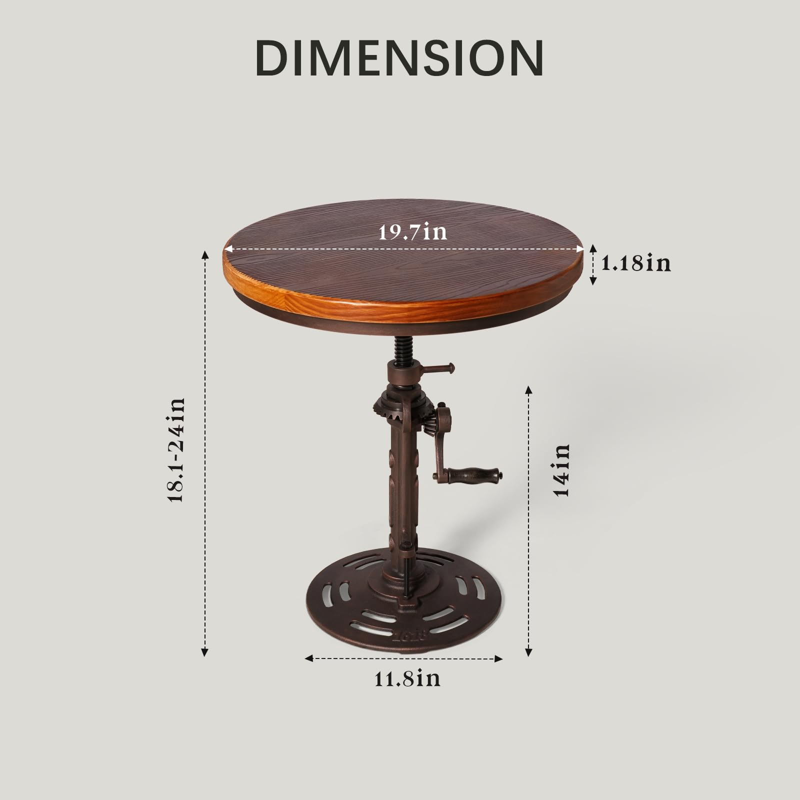 テーブル用品 sold Amazon.com: GWAREZ Round 19.6'' Metal Wooden Side Table Industrial