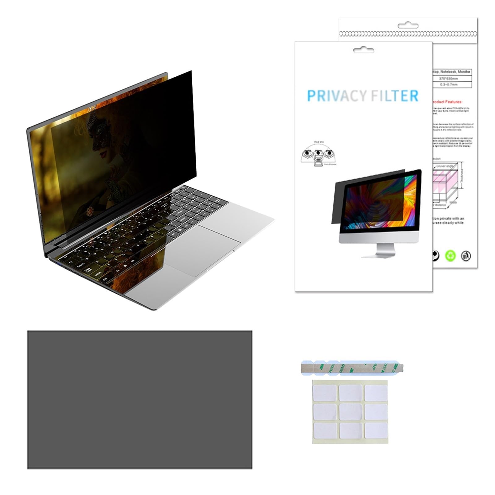 11.6-27 Zoll Bildschirmschutz - Schwarzes Sicherheitsschild Schutz für Desktop-Monitore WGHGCF(25.5inch/54.9x34.3CM)