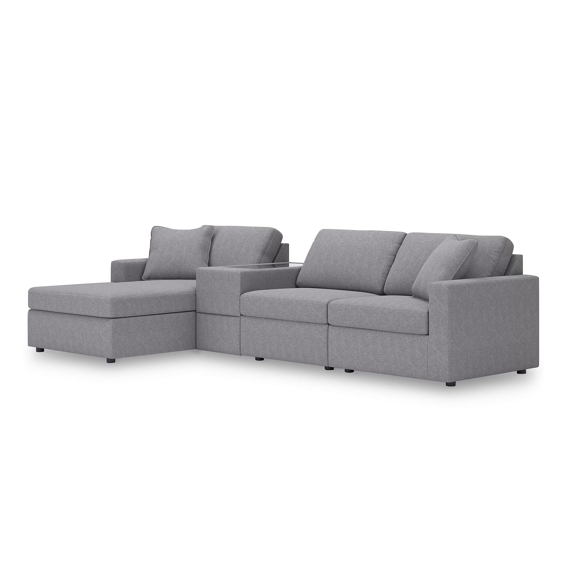 Signature Design by Ashley 4-Piece Modular Sectional with Chaise, Granite