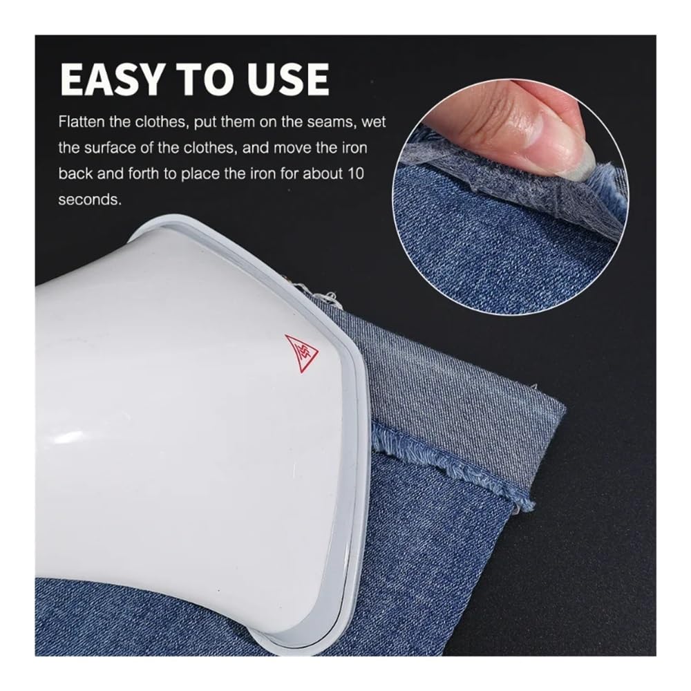 Klebeband zum Säumen, Hosenkante kürzen Klebeband Paste Kleber doppelseitige Einlage Stoff Tuch Eisen auf Web DIY Nähen Handwerk Zubehör(White,1cmx60m)