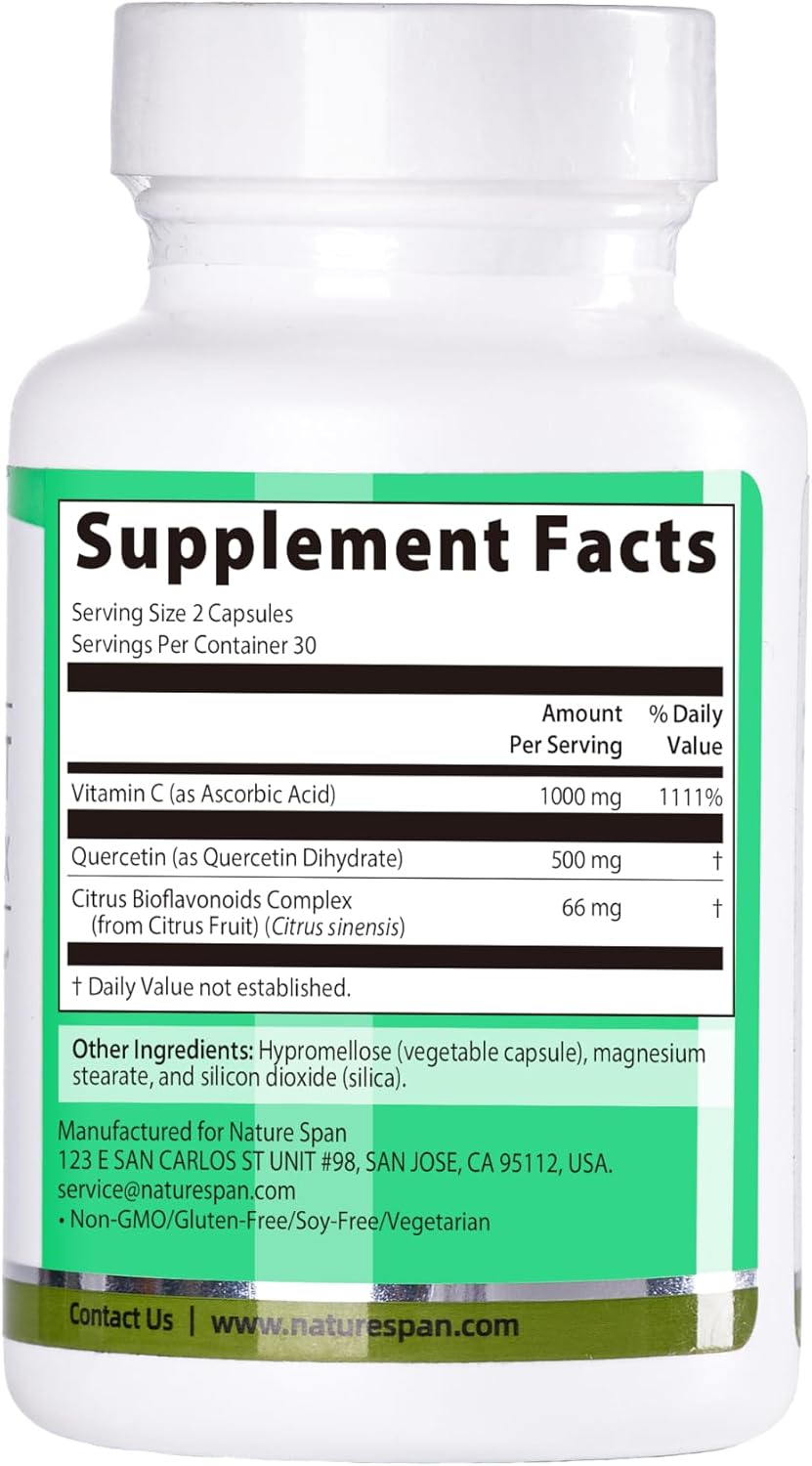 Quercetin Vitamin C Complex-Promotes Lung Health and Respiratory Circulation，60 Capsules
