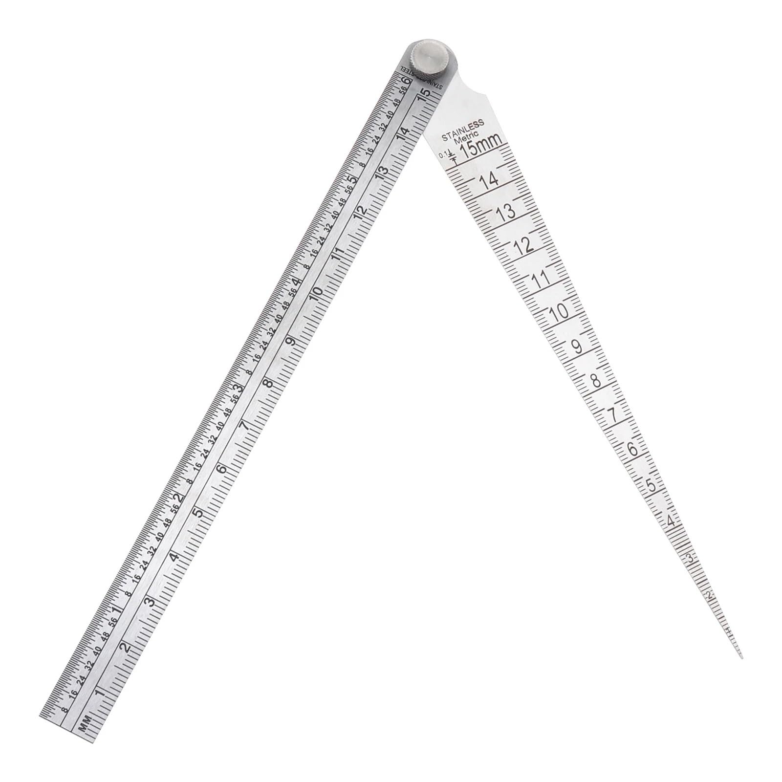 Ewsdsfs Silver Feeler Gauge Set Welding Taper Gap Stainless Steel Portable Depth Ruler Hole Inspection Tool Measuring