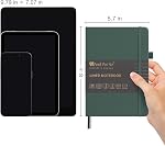 And Per Se A5 Lined Notebook - 160 Pages 100 GSM Thick Paper, Hardcover LAY-FLAT Journal with Pocket & 2 Bookmarks, for Writing, Office, School, College Ruled Notebook (1 Pack, Green)