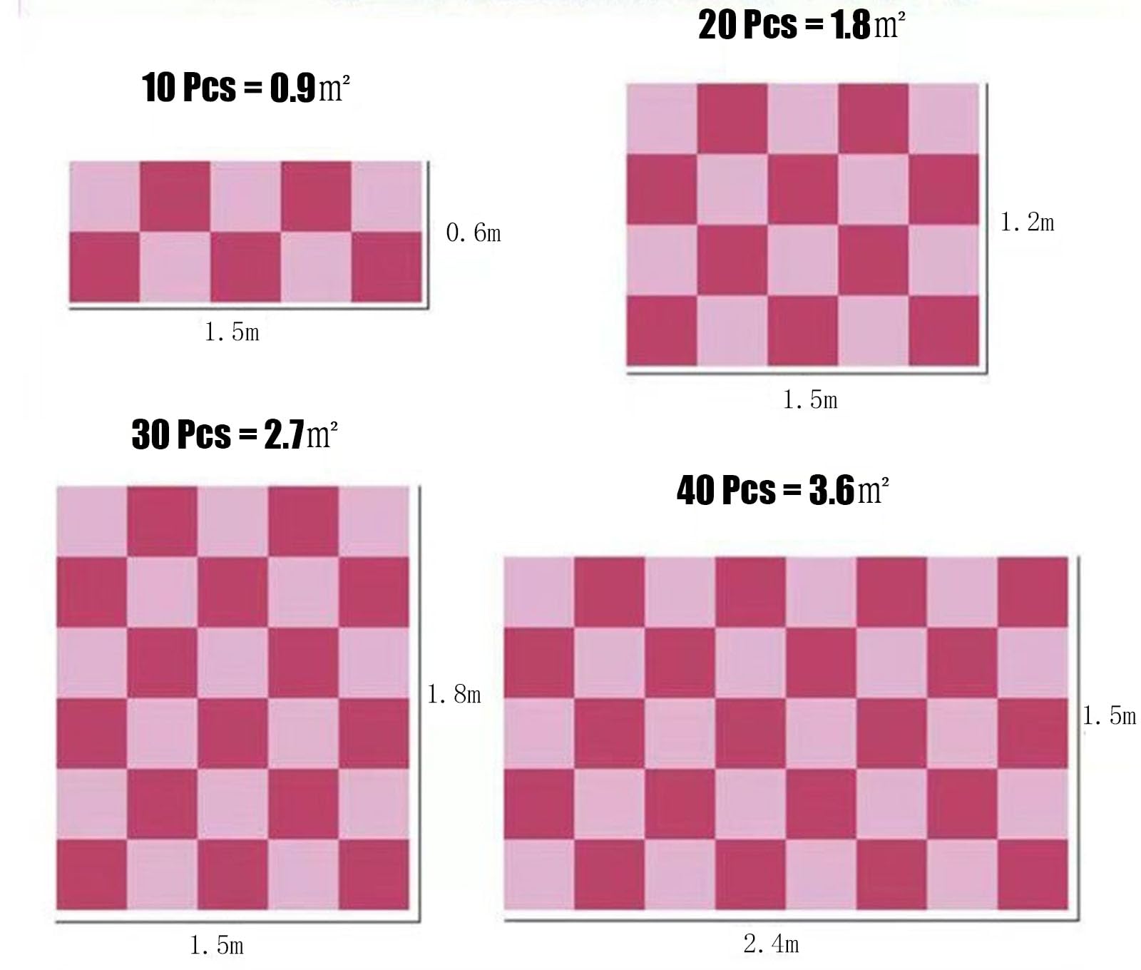 Plüsch-Schaumstoff-Bodenmatte, DIY-Puzzle-Teppich, 30 x 30 x 1 cm, weiche Spielmatten, Schlafzimmer-Krabbelmatten, rutschfest, ineinandergreifender Teppich, Teppich (30 Stück, Rosa)