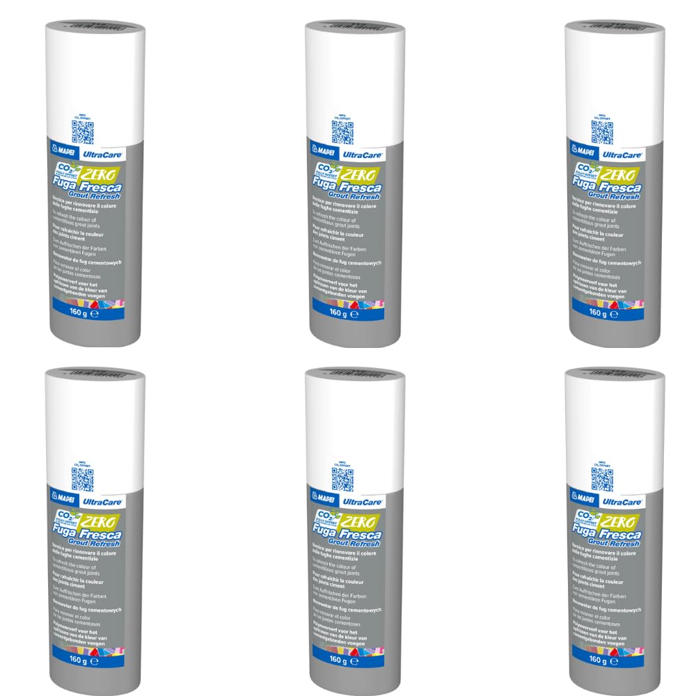 MAPEI Ultracare FUGA FRESCA 100 BIANCO, Vernice Polimerica per Fughe Cementizie, 160 gr., Confezione da 6 Pezzi