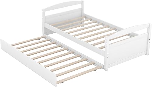 Miniatura 5 de Bellemave Marco de sofá cama individual con nido, cama de día de madera para sala de estar, cama de plataforma de tamaño individual para niños con