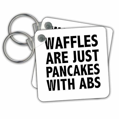 WAFFLES ARE JUST PANCAKES WITH ABS - Key Chains, 2.25
