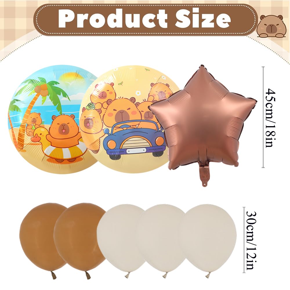5PCS Cartoon Capybara Palloncini in pellicola di alluminio Set