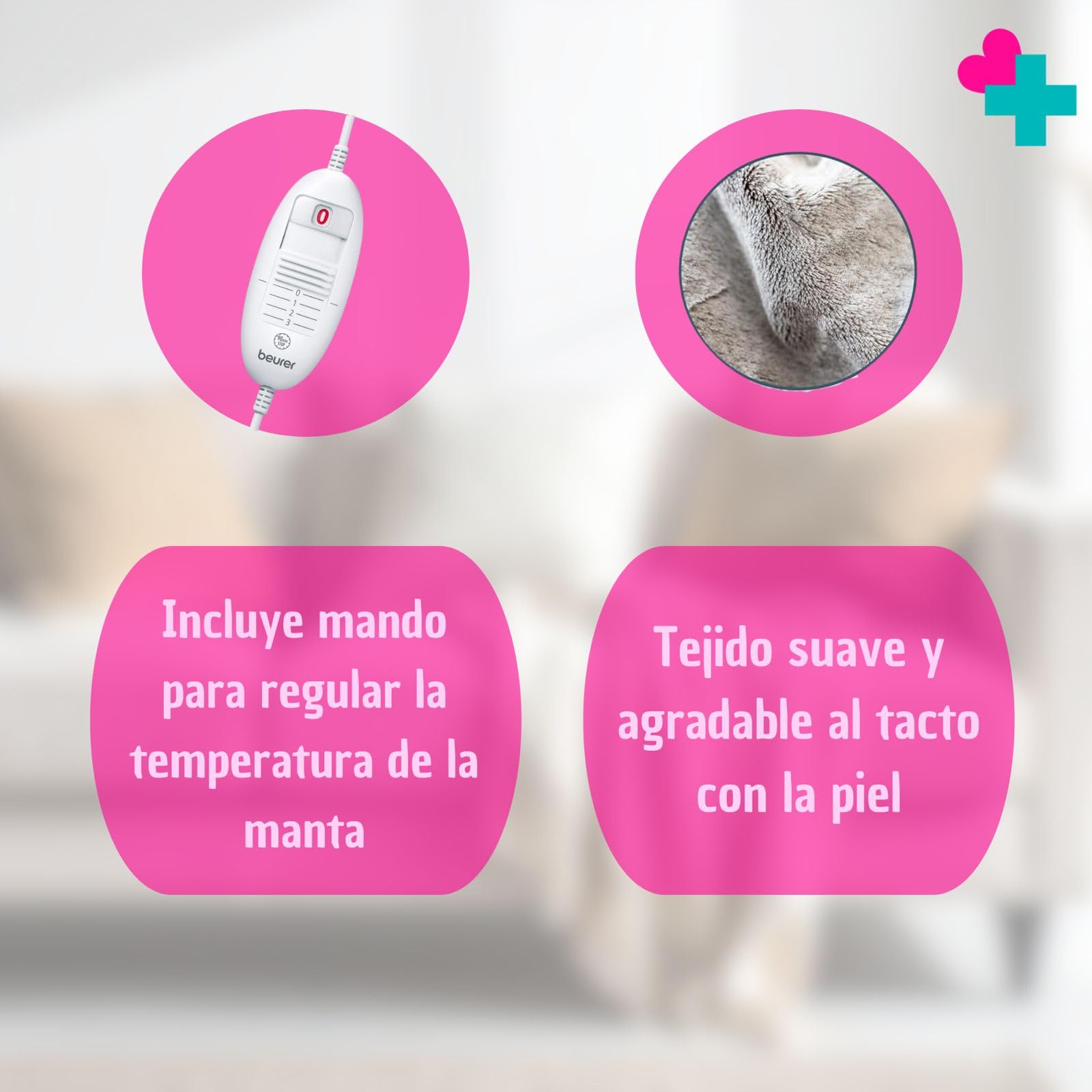Manta Eléctrica Terapéutica 60x30 cm | Almohadilla Térmica con Apagado Automático | Calor para Espalda, Cuello y Lumbar | Cojín Eléctrico Suave y Lavable | Alivio Muscular