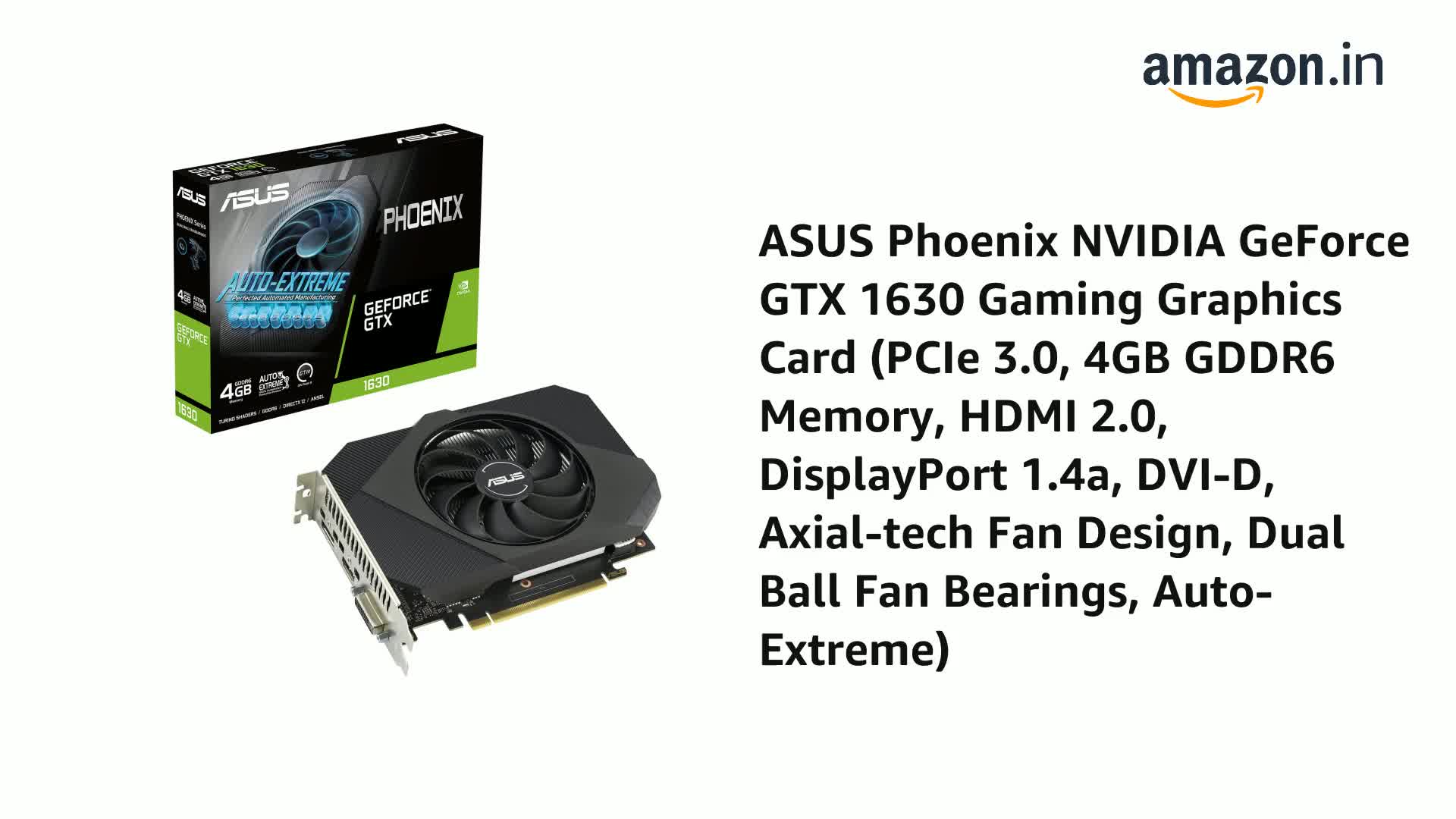 Amazon.in: Buy ASUS Phoenix NVIDIA GeForce GTX 1630 Gaming
