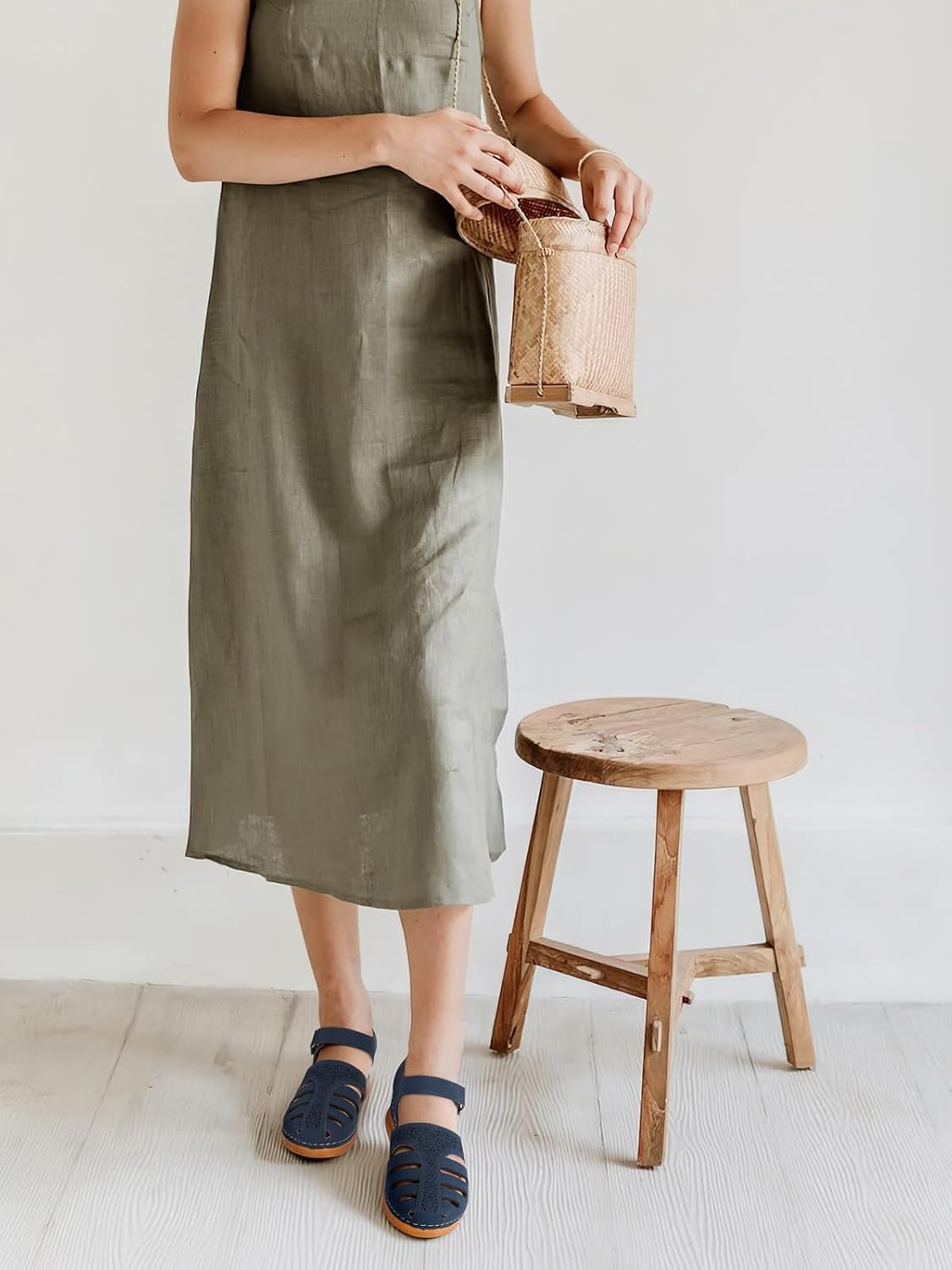 SHIBEVER Closed Toe Sandals Women: Summer Dressy Wedge Sandal - Fisherman Comfortable Hollow Out Sandals