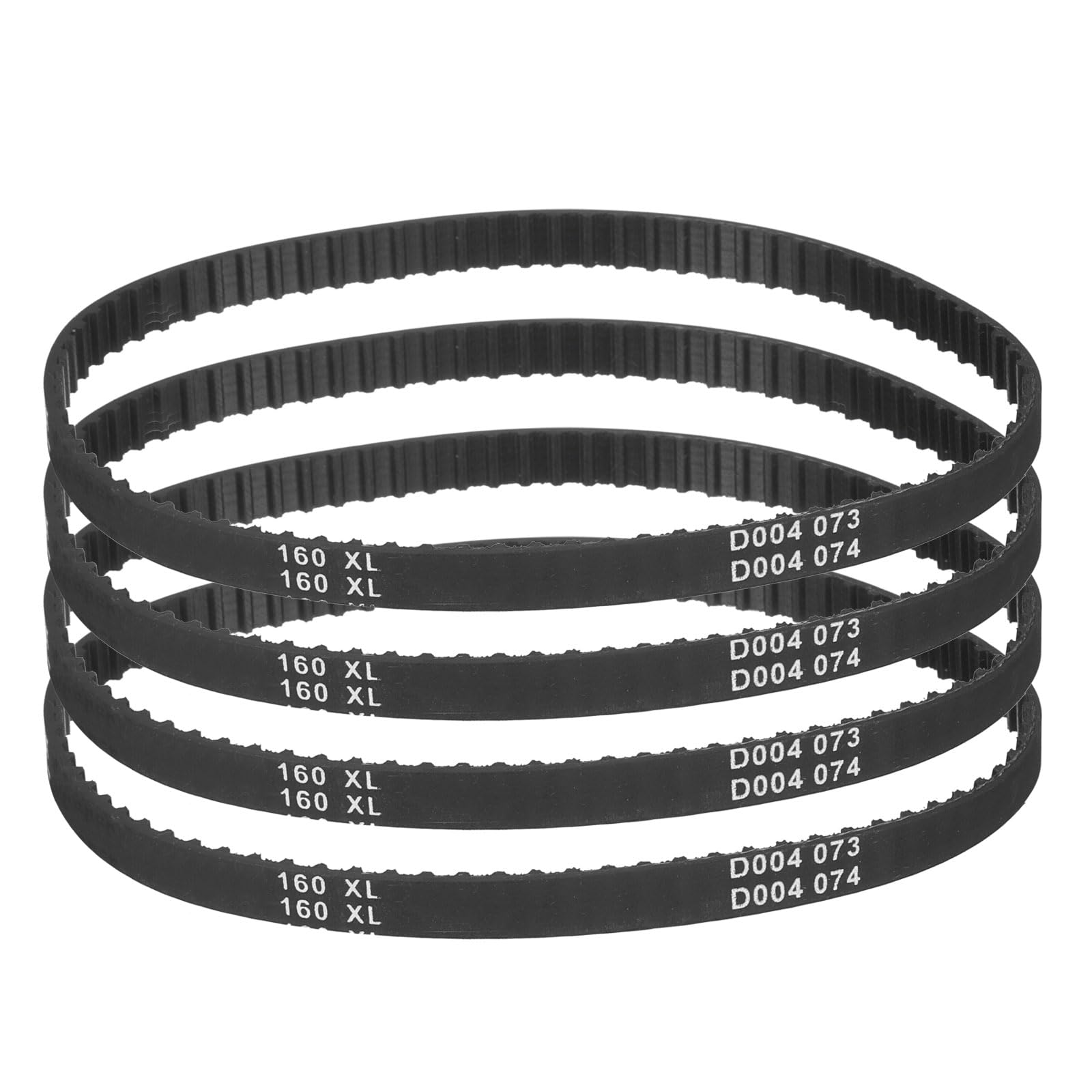 uxcell 4pcs 160XL 037 Timing Belt 80 Teeth Rubber Geared Cogged Belt, 0.37" Width, 0.20" Pitch Mechanical Replacement Belts