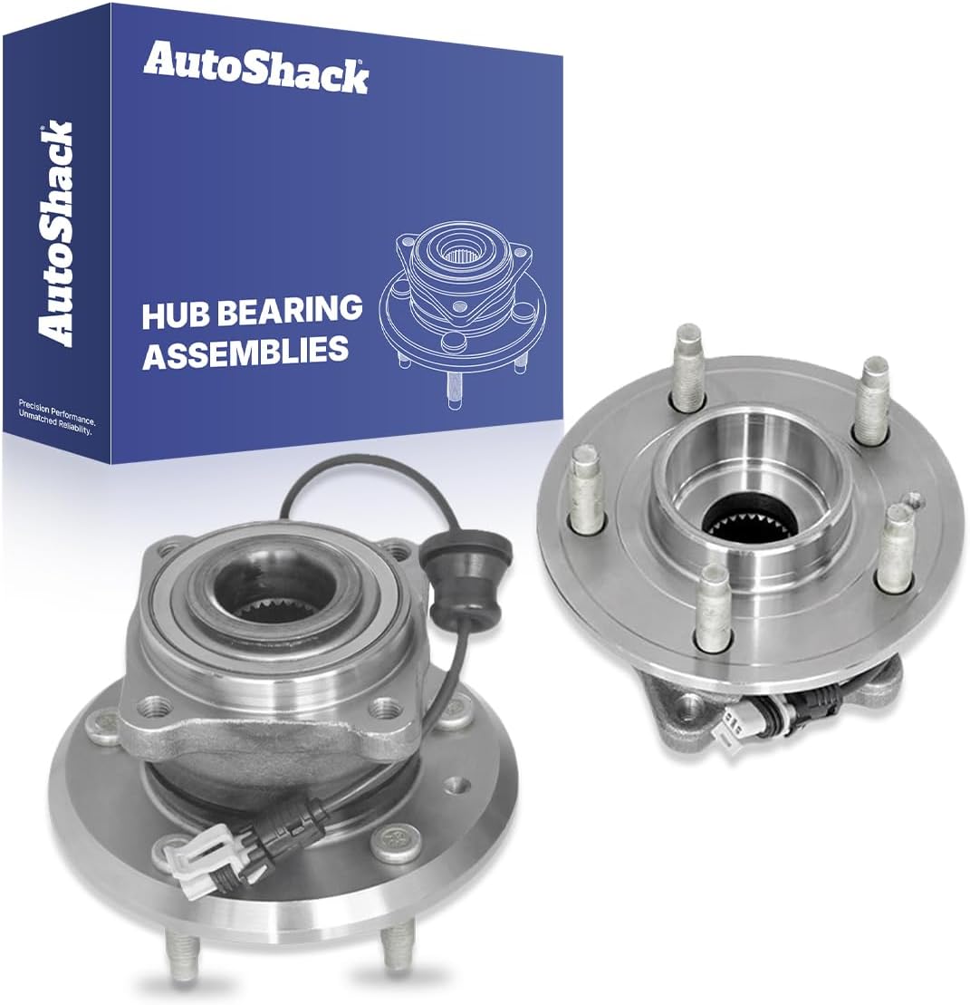 AutoShack Rear Wheel Hub Bearing Assemblies - Driver and Passenger Side for Chevrolet, Equinox 2007-2009 Captiva Sport 2012-2015, FWD AWD L4 2.4L V6 3.0L 3.4L 3.6L - 5-Lug, with ABS