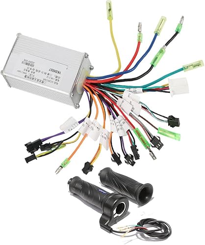 36V-48V 350W -500W Controlador de velocidad de motor DC sin escobillas y empuñaduras de acelerador para bicicleta eléctrica, E-Bike Scooter Go Kart