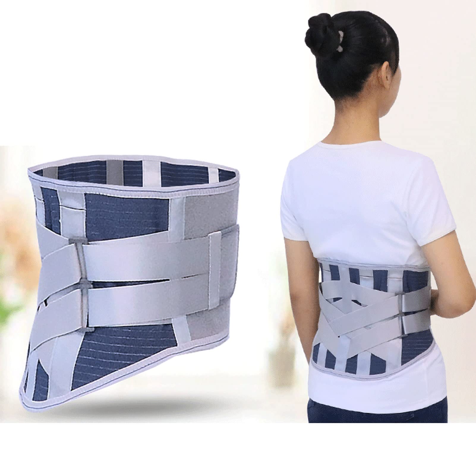 Cinturón de soporte lumbar para aliviar el dolor en la parte inferior de la espalda para mujeres y hombres Correas de cintura ajustables para ciática Estenosis espinal Escoliosis o Corrector de hernia