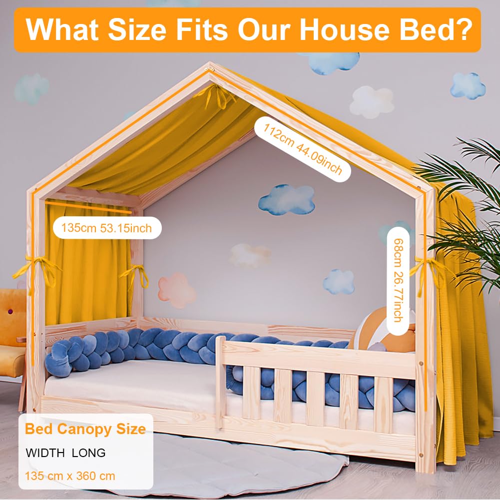 Vicloon Bed Canopy, Children Bed Canopy Nursery Decorations, House Bed Canopies Made of 100% Cotton Muslin Handmade - Image 2