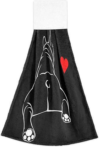 Miniatura 2 de ALAZA Paquete de 2 toallas de mano con diseño de bulldog y cachorro francés, absorbentes y suaves para cocina, baño, 14 x 18.2 pulgadas