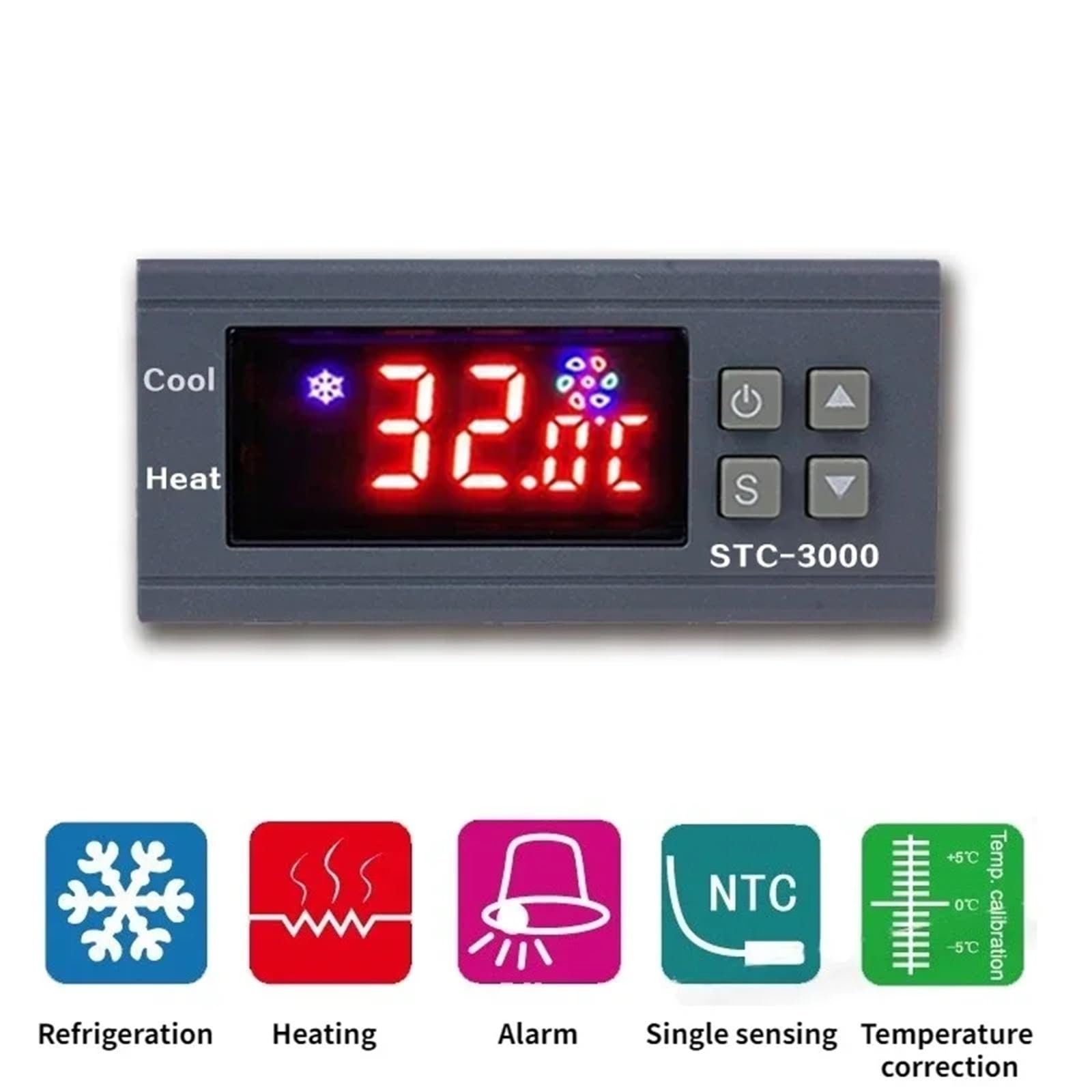 STC-3000 cyfrowy regulator temperatury, termostat, regulator temperatury, przekaźnik, ogrzewanie, chłodzenie, inkubator (110 V-220 V)