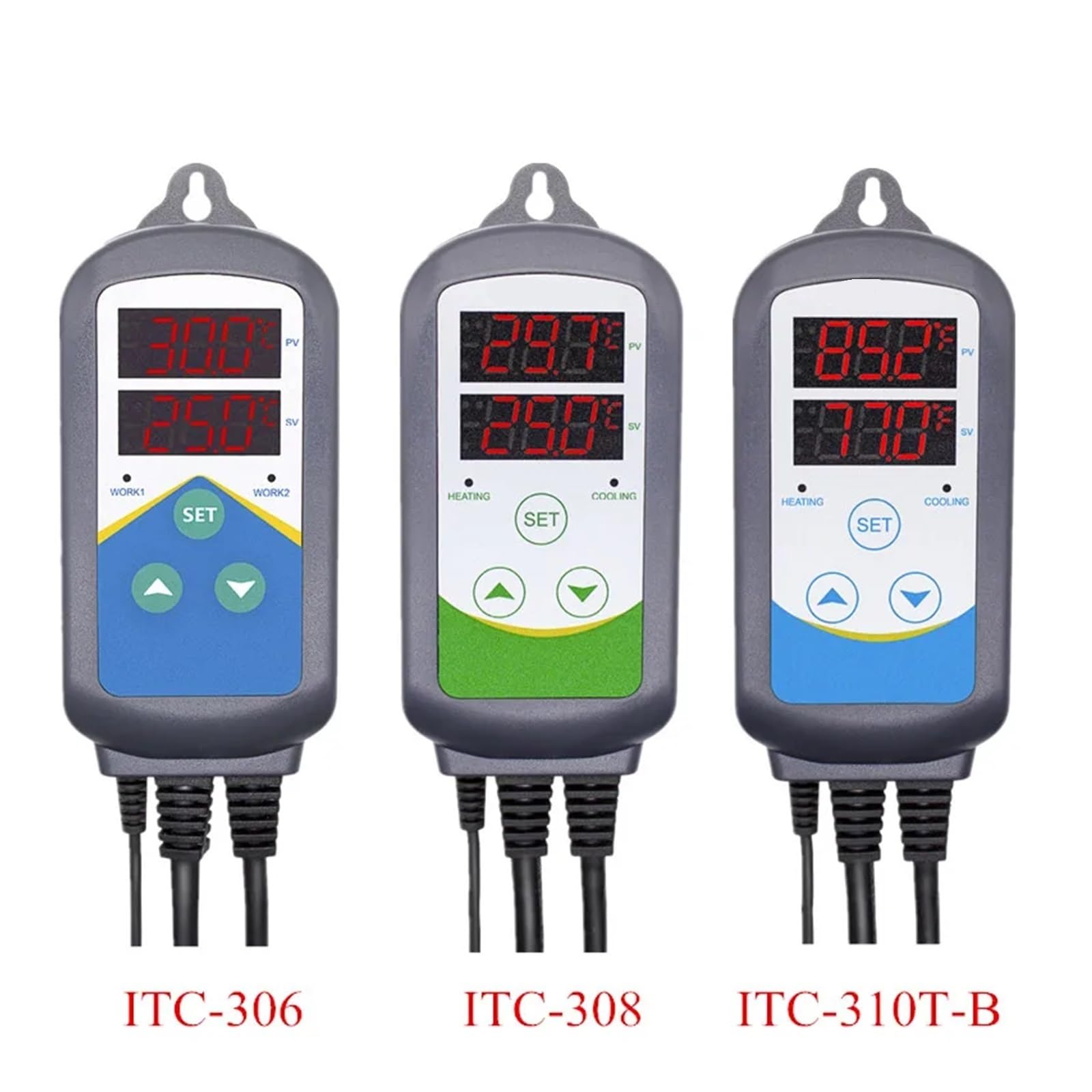 Controlador de temperatura precableado de refrigeración de calefacción Universal 3 tipos de controlador de temperatura de ITC-306, ITC-308, ITC-310T-B(ITC-308)