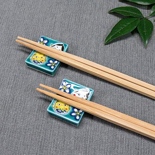 箸置き おしゃれ 九谷焼 ペア 箸置き セット ひょっとこおかめ 陶器 カトラリーレスト 日本製
