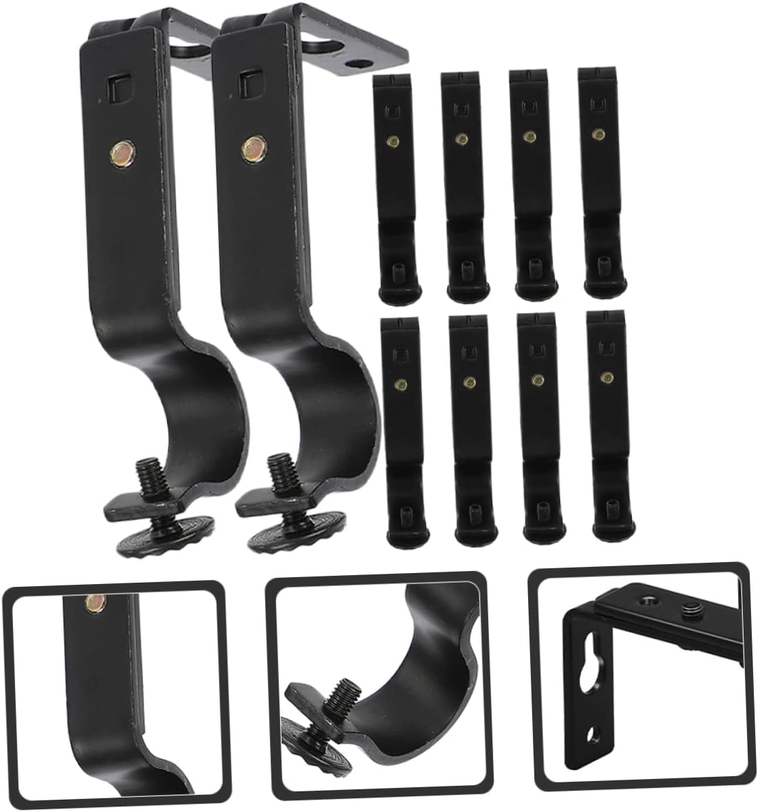 10Pcs Curtain Rod Brackets for Wall Support Bracket for Drapery Rods Easy Installation Holders for Bedroom Living Room Office Home Decor