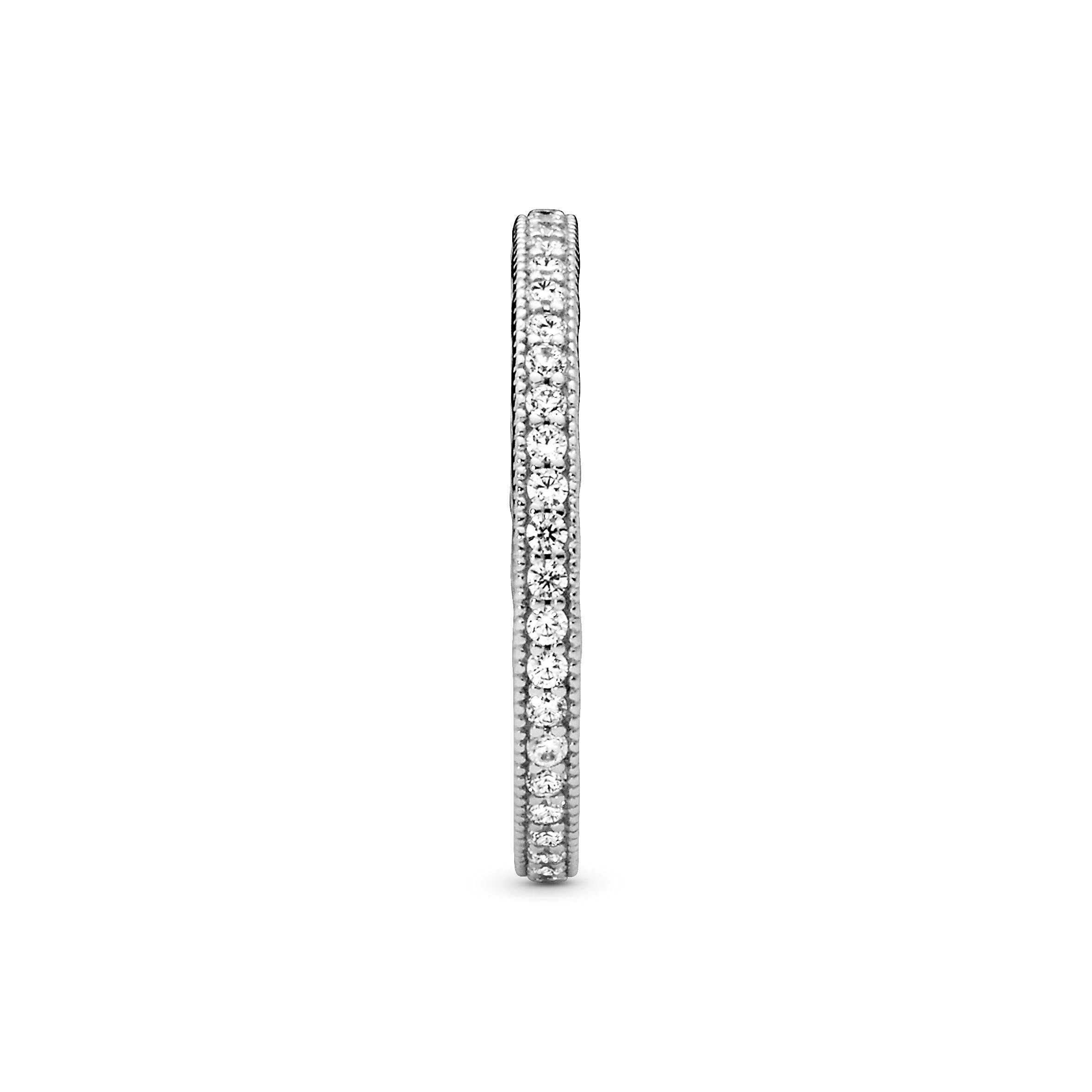 Pandora Signature Ring Funkeln und Herzen, Silber, mit klarem Cubic Zirkonia