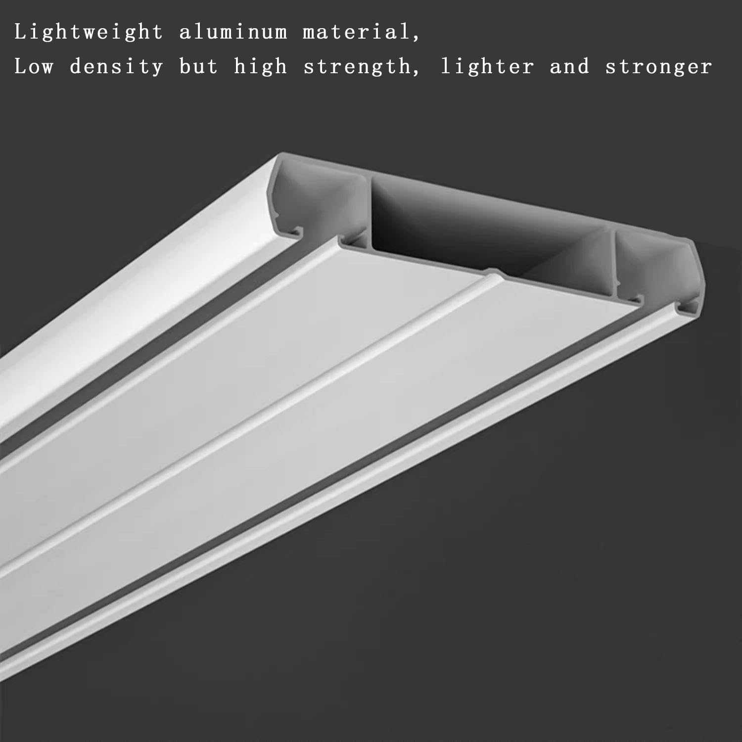 Nano Cicha szyna do montażu sufitowego ze stopu aluminium, luksusowe wytrzymałe karnisze do salonu i sypialni (rozmiar: 2,2 m/7,2 ft/87 cali)