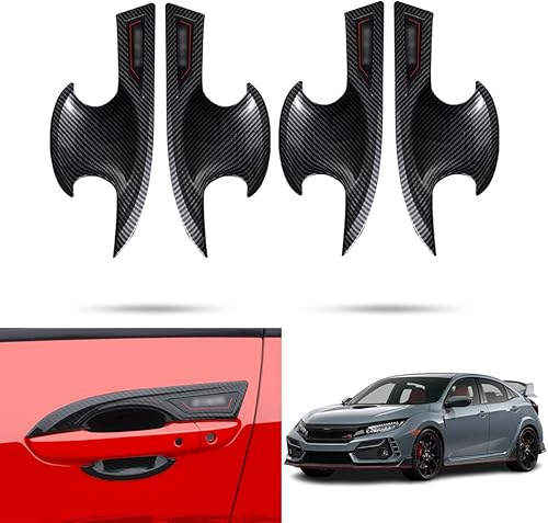 Kakash Accesorios exteriores personalizados para Honda Civic HatchbackType R 2016 2017 2018 2019 2020 2021 ABS manija de puerta cubierta de tazón, Kakash Accesorios exteriores personalizados para Honda Civic HatchbackType R 2016 2017 2018 2019 2020 2021 ABS manija de puerta cubierta de tazón,
